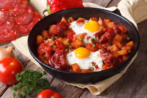 Oeufs brouillés au chorizo