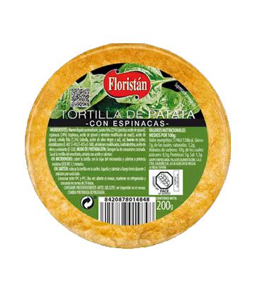 Tortilla de patata con espinacas 200gr